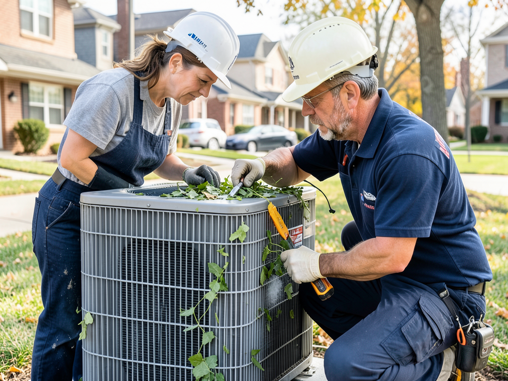 Why You Should Clear Fallen Leaves Away from Your Outdoor AC Unit in Larkinville